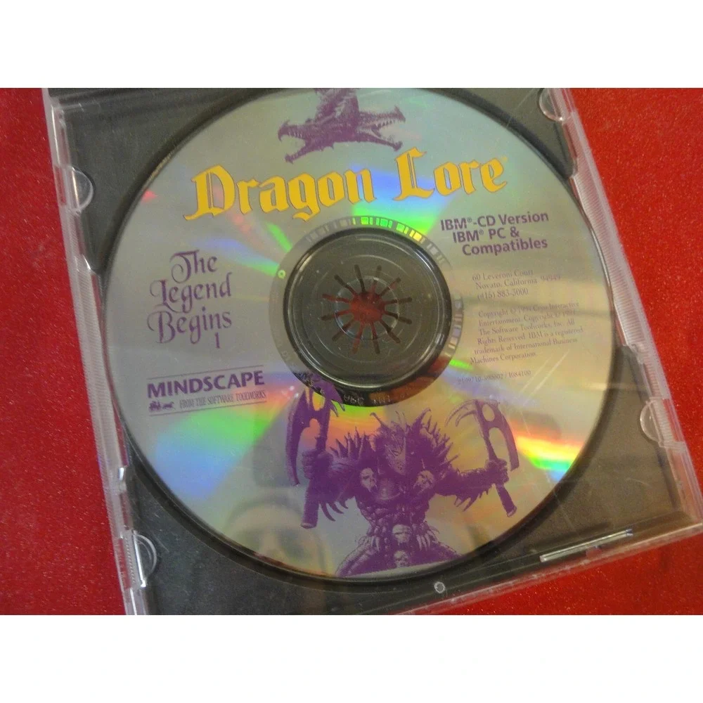 Dragon Lore Vintage PC game Mindscape The legend begins‎ 2 disc & users manual